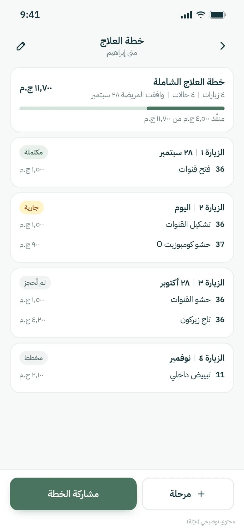 خطة العلاج